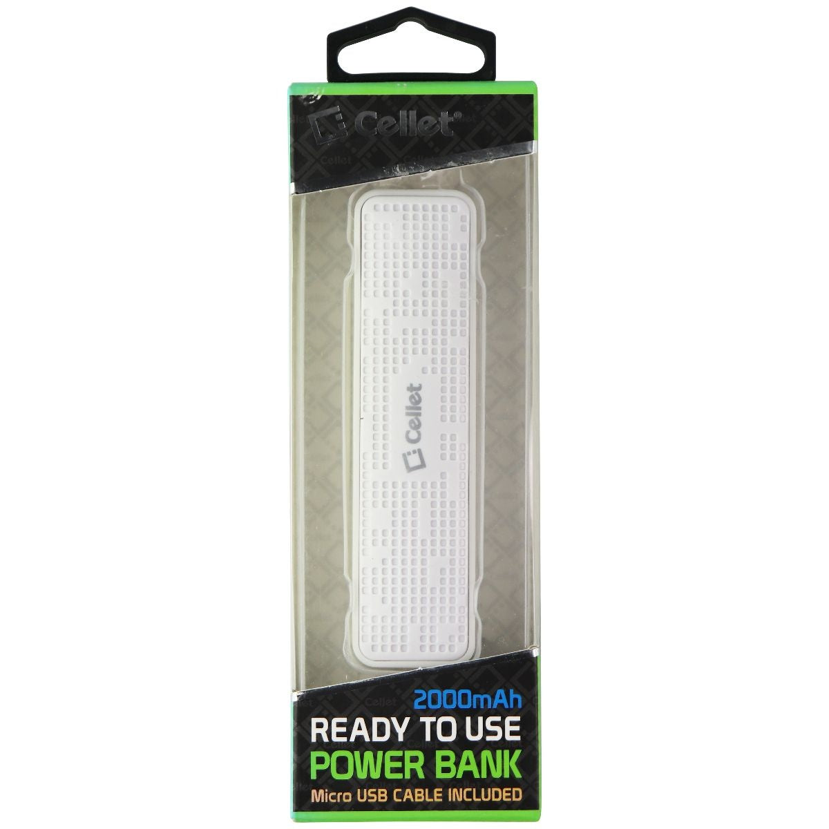 Cellet Power Bank (2000mAh) + Micro USB Cable - White Cell Phone - Batteries Cellet - Simple Cell Bulk Wholesale Pricing - USA Seller
