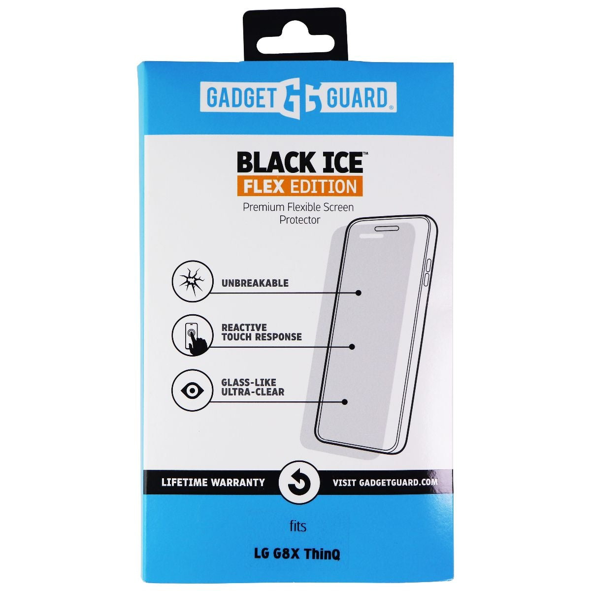 Gadget Guard Black Ice Flex Edition Screen Protector for LG G8X ThinQ - Clear Cell Phone - Screen Protectors Gadget Guard - Simple Cell Bulk Wholesale Pricing - USA Seller