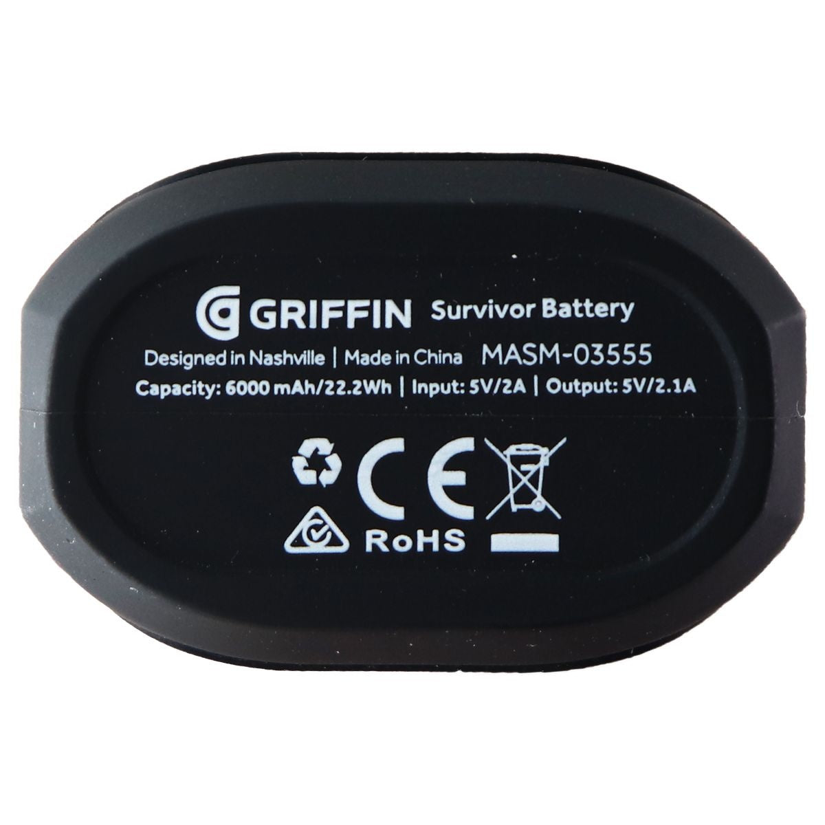 Griffin Survivor Series Rugged Power Bank 6,000 mAh Portable Charger - Black Cell Phone - Chargers & Cradles Griffin - Simple Cell Bulk Wholesale Pricing - USA Seller