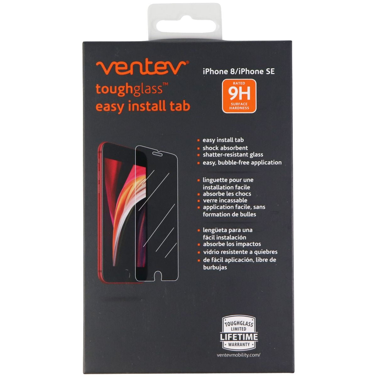 Ventev ToughGlass Series Tempered Glass for iPhone 8 & iPhone SE - Clear Cell Phone - Screen Protectors Ventev - Simple Cell Bulk Wholesale Pricing - USA Seller