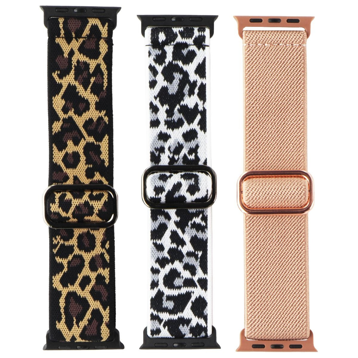 Adjustable Fabric Band (3-Pack) for Apple Watch 38/40/41mm Cases - Multi Pack Smart Watch Accessories - Watch Bands Unbranded - Simple Cell Bulk Wholesale Pricing - USA Seller