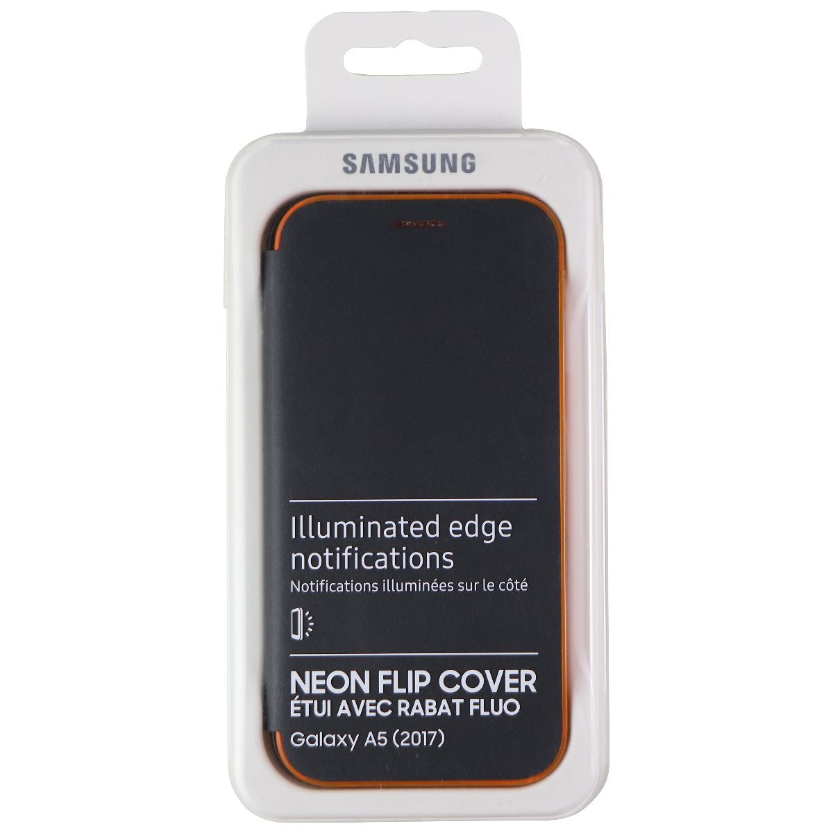 Samsung Neon Flip Cover Case for Samsung Galaxy A5 (2017) - Black / Orange Cell Phone - Cases, Covers & Skins Samsung - Simple Cell Bulk Wholesale Pricing - USA Seller