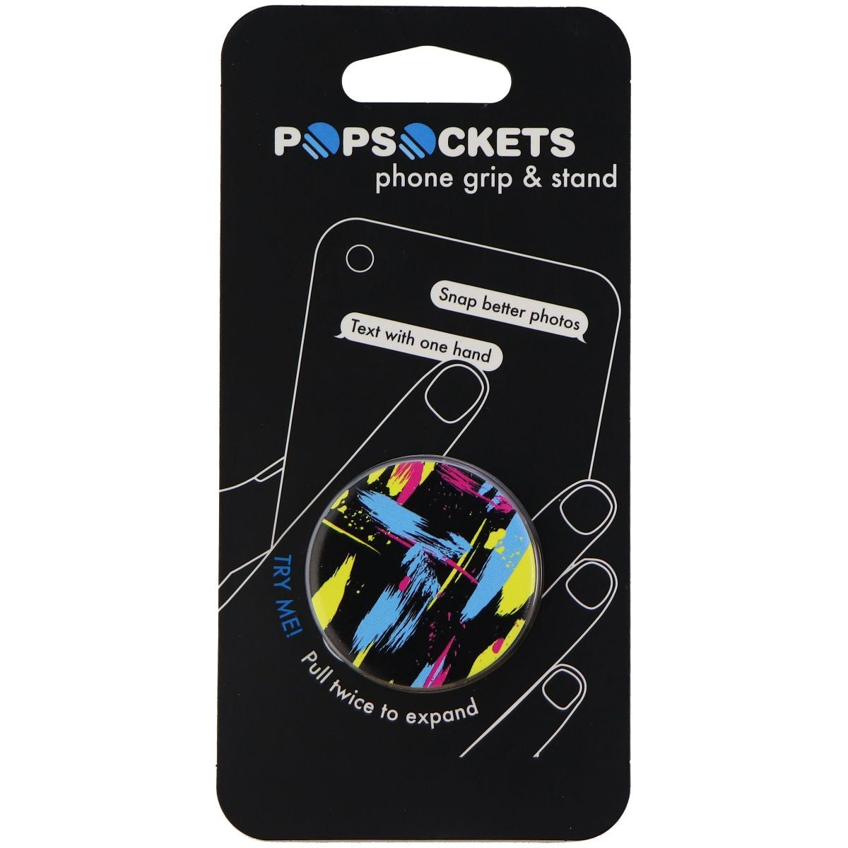 PopSockets: Collapsible Grip & Stand for Phones and Tablets - Maude Multi/Black Cell Phone - Mounts & Holders PopSockets - Simple Cell Bulk Wholesale Pricing - USA Seller