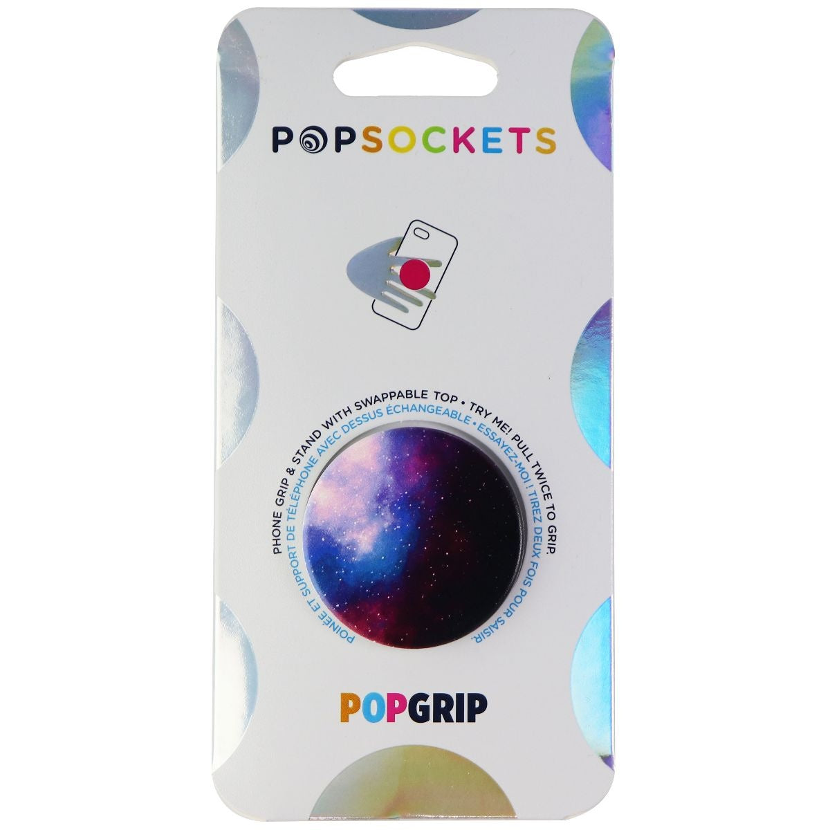 PopSockets: PopGrip with Swappable Top for Phones & Tablets - Violet Cosmos Cell Phone - Mounts & Holders PopSockets - Simple Cell Bulk Wholesale Pricing - USA Seller