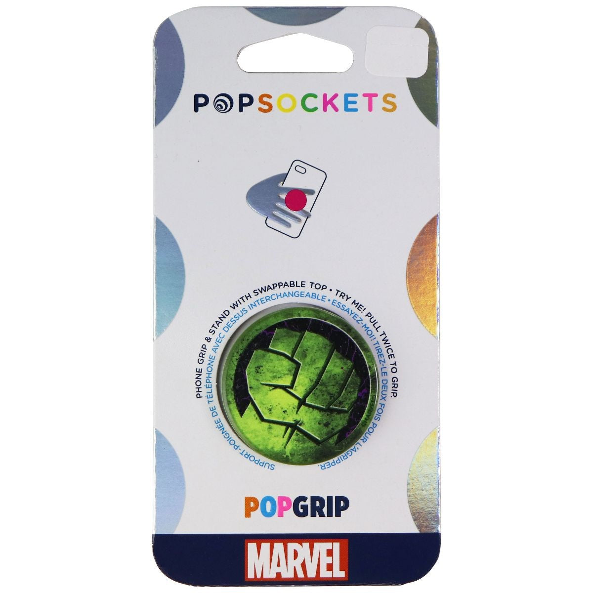 PopSocket Marvel Hulk Fist Icon PopGrip Grip for Phones & Tablets - Green Cell Phone - Mounts & Holders PopSockets - Simple Cell Bulk Wholesale Pricing - USA Seller
