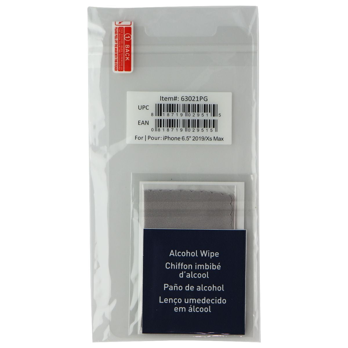 PureGear Tempered Glass for iPhone Xs Max - Clear (BULK / 1 Unit) 63021PG Cell Phone - Screen Protectors PureGear - Simple Cell Bulk Wholesale Pricing - USA Seller