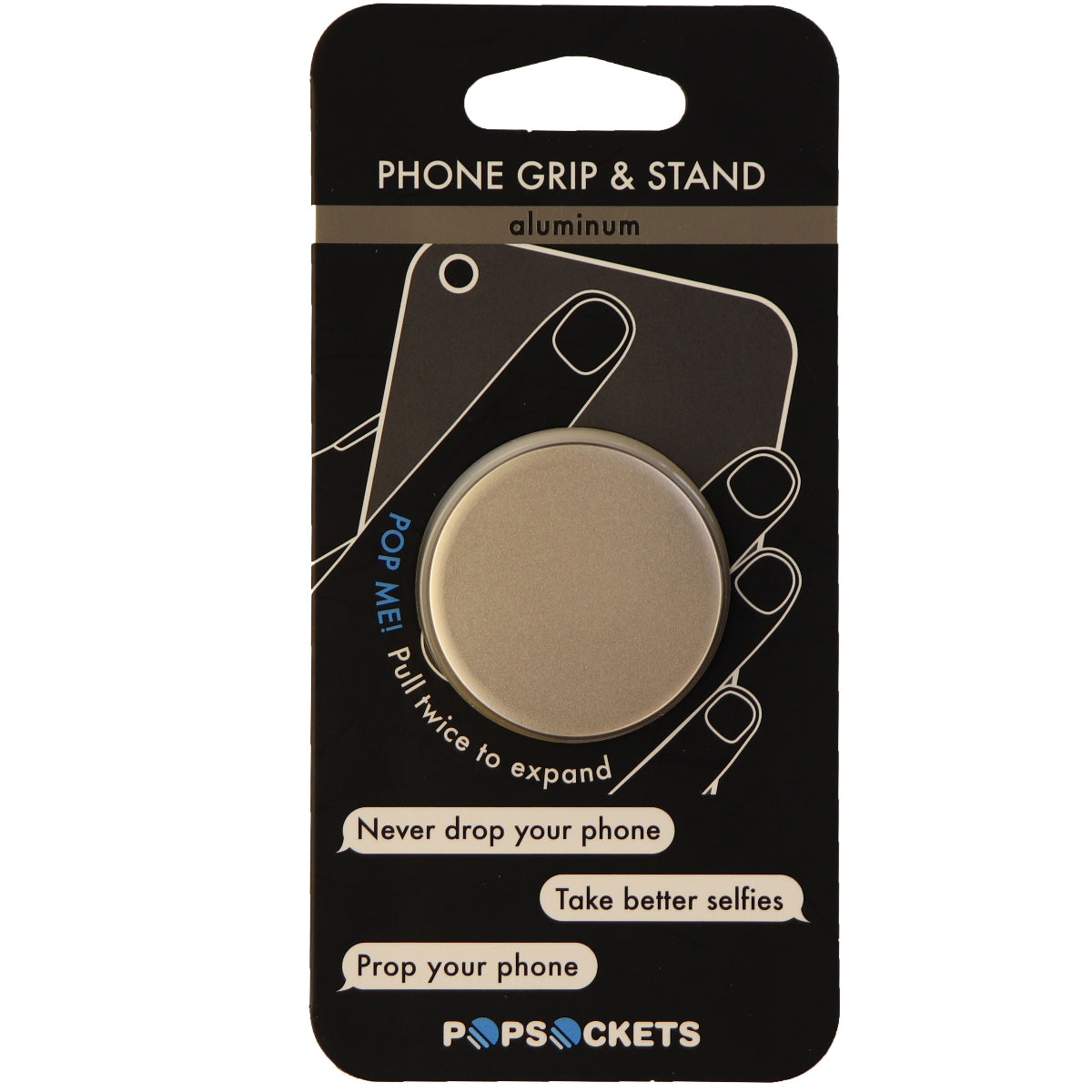 Genuine PopSockets Grip & Stand for Phones and Tablets - Gold Aluminum Cell Phone - Mounts & Holders PopSockets - Simple Cell Bulk Wholesale Pricing - USA Seller