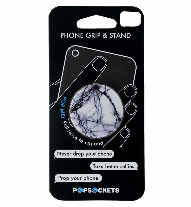 Genuine PopSockets White Marble Expanding Grip and Stand iPhone 7 S8 Edge G5 Cell Phone - Mounts & Holders PopSockets - Simple Cell Bulk Wholesale Pricing - USA Seller