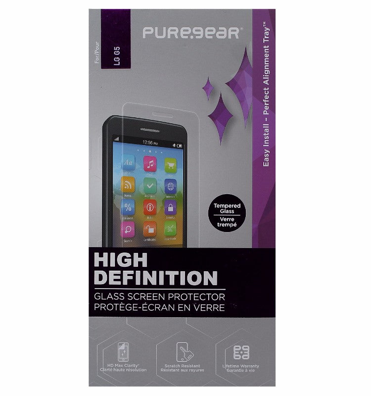 PureGear HD Tempered Glass Screen Protector for LG G5 - Clear Cell Phone - Screen Protectors PureGear - Simple Cell Bulk Wholesale Pricing - USA Seller