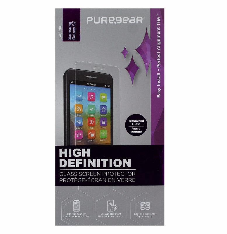 PureGear HD Tempered Glass Screen Protector for Samsung Galaxy S7 - Clear Cell Phone - Screen Protectors PureGear - Simple Cell Bulk Wholesale Pricing - USA Seller