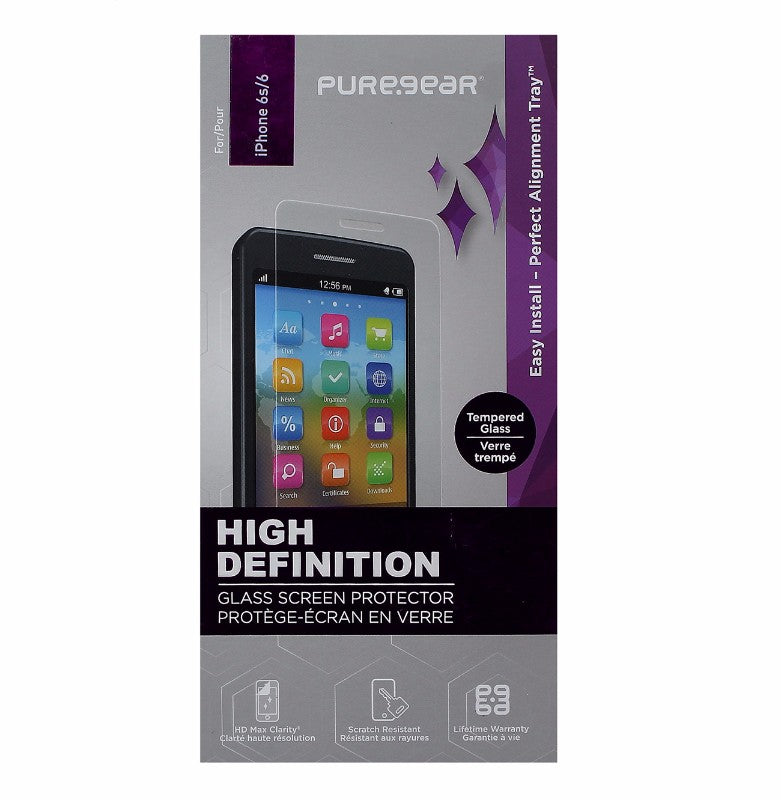 PureGear HD Tempered Glass Screen Protector for Apple iPhone 6s/6 - Clear Cell Phone - Screen Protectors PureGear - Simple Cell Bulk Wholesale Pricing - USA Seller