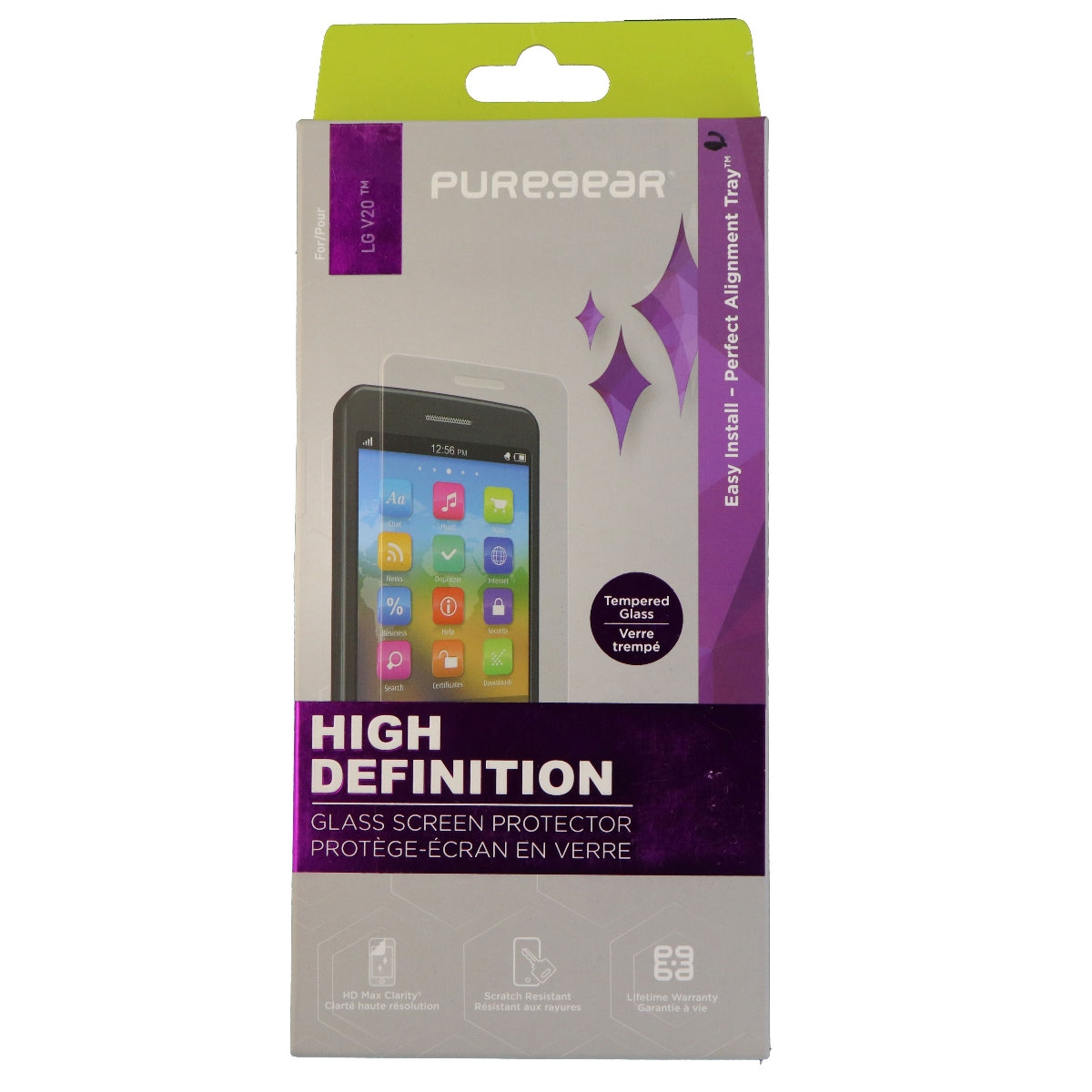 PureGear High Definition Tempered Glass Screen Protector for LG V20 - Clear Cell Phone - Screen Protectors PureGear - Simple Cell Bulk Wholesale Pricing - USA Seller