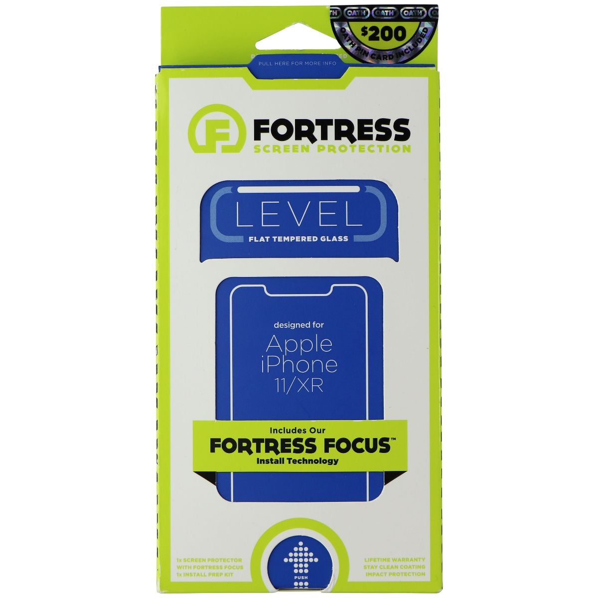 Fortress LEVEL Flat Focus Install Tempered Glass for iPhone 11 and iPhone XR Cell Phone - Screen Protectors Fortress - Simple Cell Bulk Wholesale Pricing - USA Seller