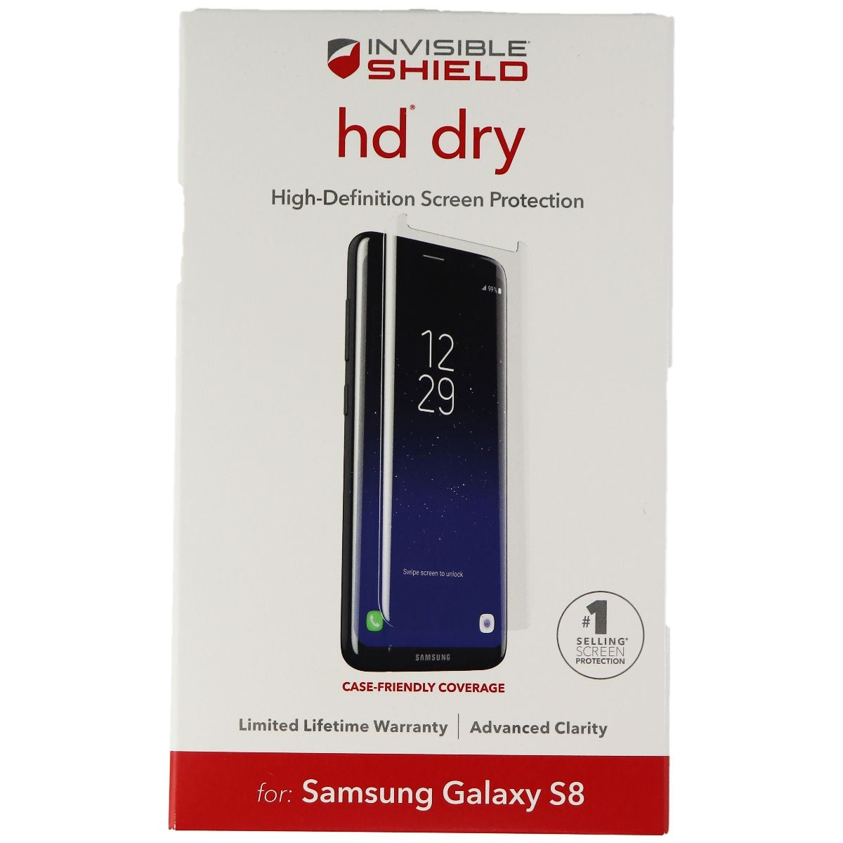 ZAGG InvisibleShield (HD Dry) Screen Protector for Samsung Galaxy S8 - Clear Cell Phone - Screen Protectors Zagg - Simple Cell Bulk Wholesale Pricing - USA Seller