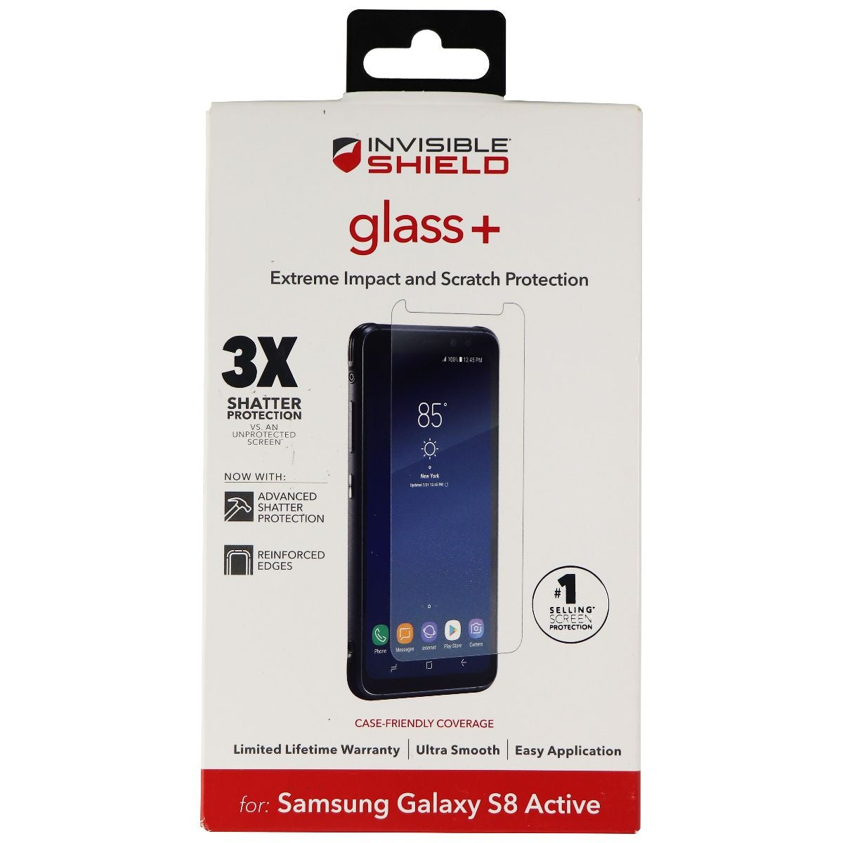 ZAGG InvisibleShield (Glass+) Screen Protector for Galaxy S8 Active - Clear Cell Phone - Screen Protectors Zagg - Simple Cell Bulk Wholesale Pricing - USA Seller