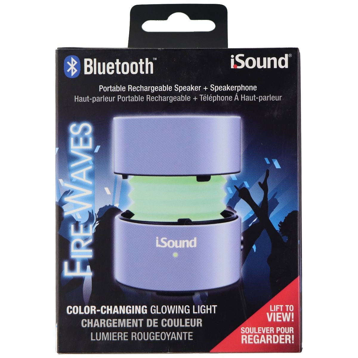 iSond Fire Waves Portable Color-Changing Glowing Bluetooth Speaker - Silver Cell Phone - Audio Docks & Speakers iSound - Simple Cell Bulk Wholesale Pricing - USA Seller