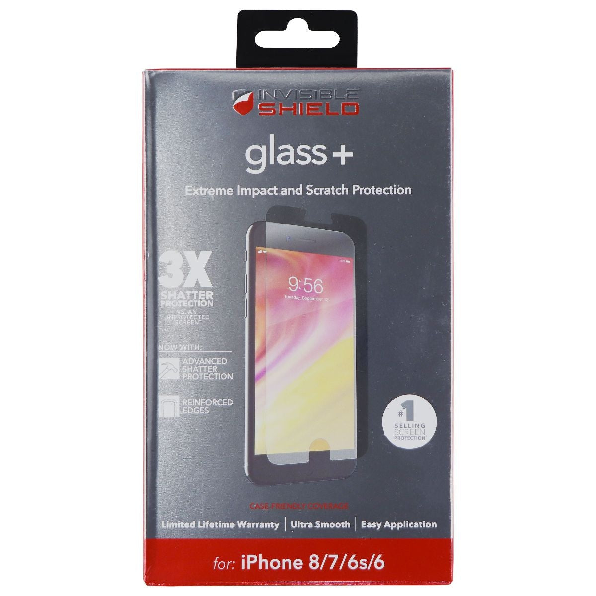ZAGG Invisible Shield (Glass +) Screen for iPhone 8/7/6s - Clear/CaseFriendly Cell Phone - Screen Protectors Zagg - Simple Cell Bulk Wholesale Pricing - USA Seller