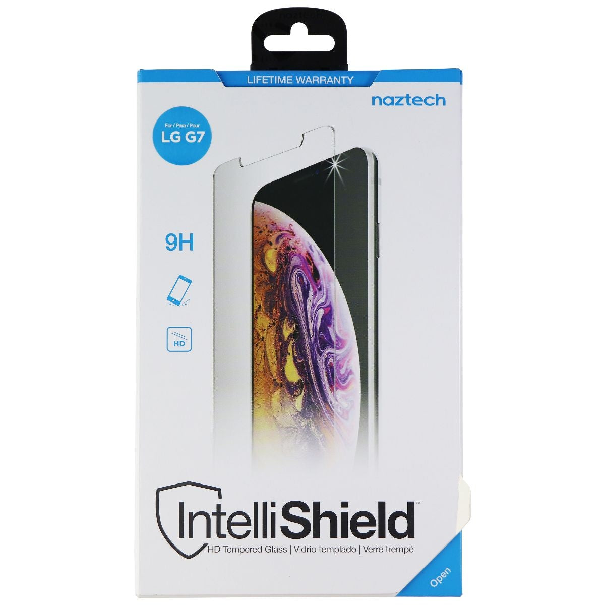 Naztech IntelliShield HD Tempered Glass for LG G7 (ThinQ) Smartphones - Clear Cell Phone - Screen Protectors Naztech - Simple Cell Bulk Wholesale Pricing - USA Seller