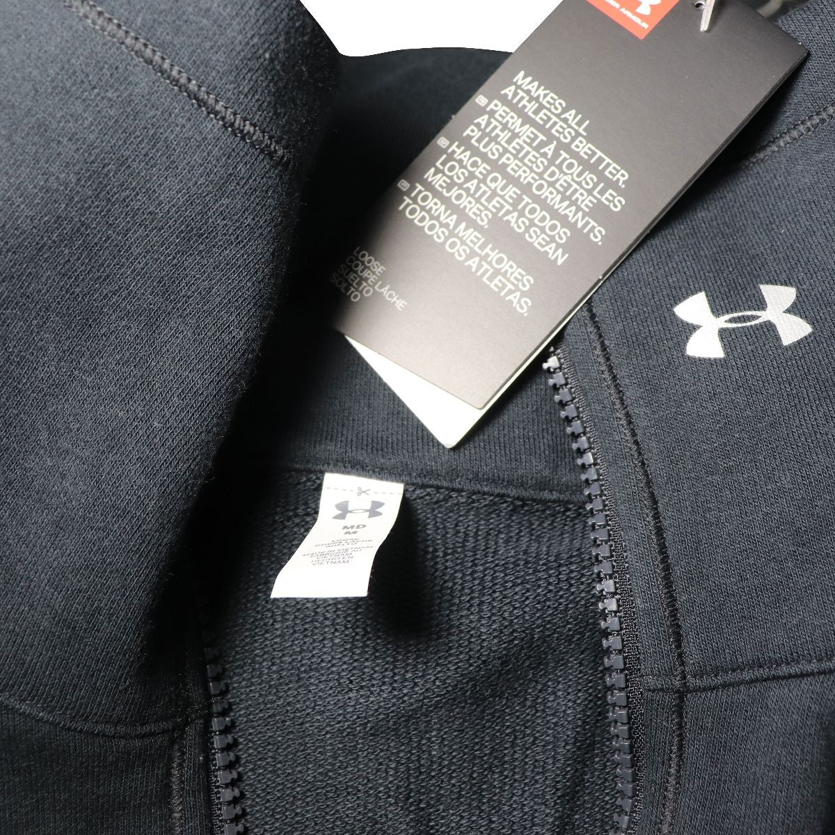 Under Armour Womens Long Neck Zip-Up Sweatshirt - Black - Medium M Other Sporting Goods Under Armour - Simple Cell Bulk Wholesale Pricing - USA Seller