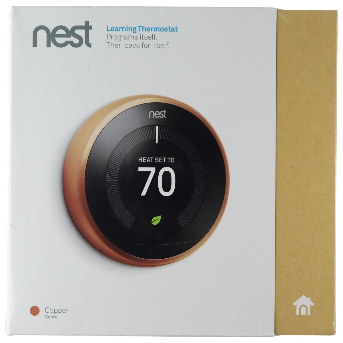 Google Nest Learning Thermostat for Home (3rd Gen) Works with Alexa - Copper Heating, Cooling & Air - Programmable Thermostats Google - Simple Cell Bulk Wholesale Pricing - USA Seller