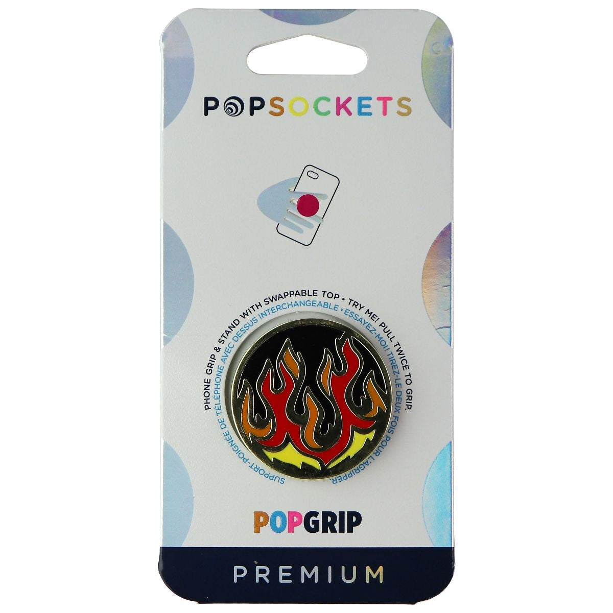 PopSocket PopGrip Premium Swappable Grip for Phones and Tablets - Fire / Enamel Cell Phone - Mounts & Holders PopSockets - Simple Cell Bulk Wholesale Pricing - USA Seller
