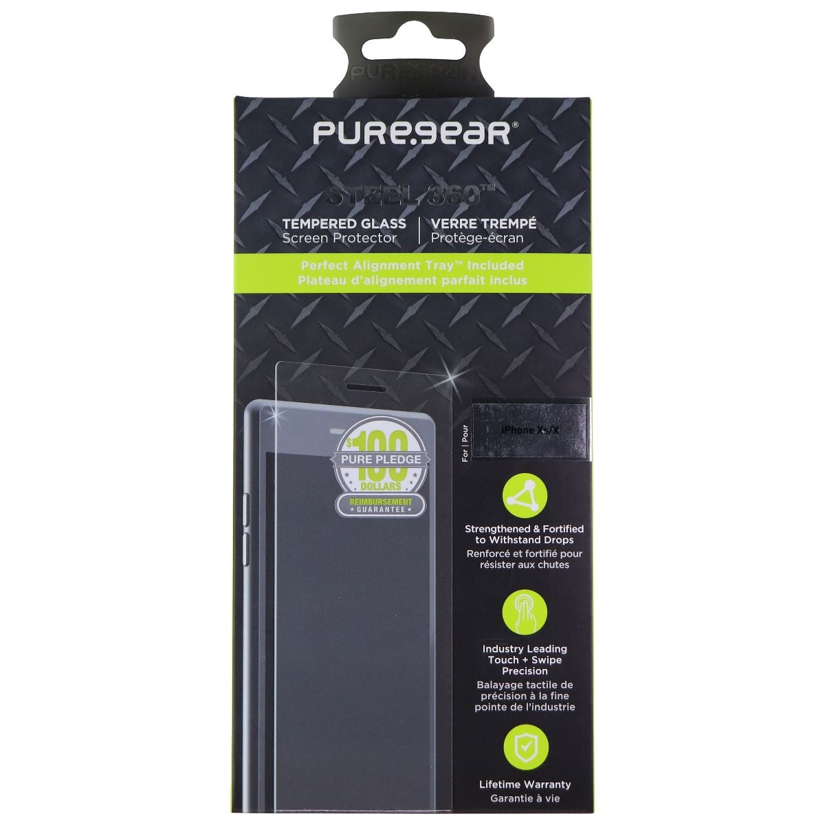 PureGear Steel 360 Tempered Glass for iPhone Xs / iPhone X / iPhone 11 Pro Cell Phone - Screen Protectors PureGear - Simple Cell Bulk Wholesale Pricing - USA Seller