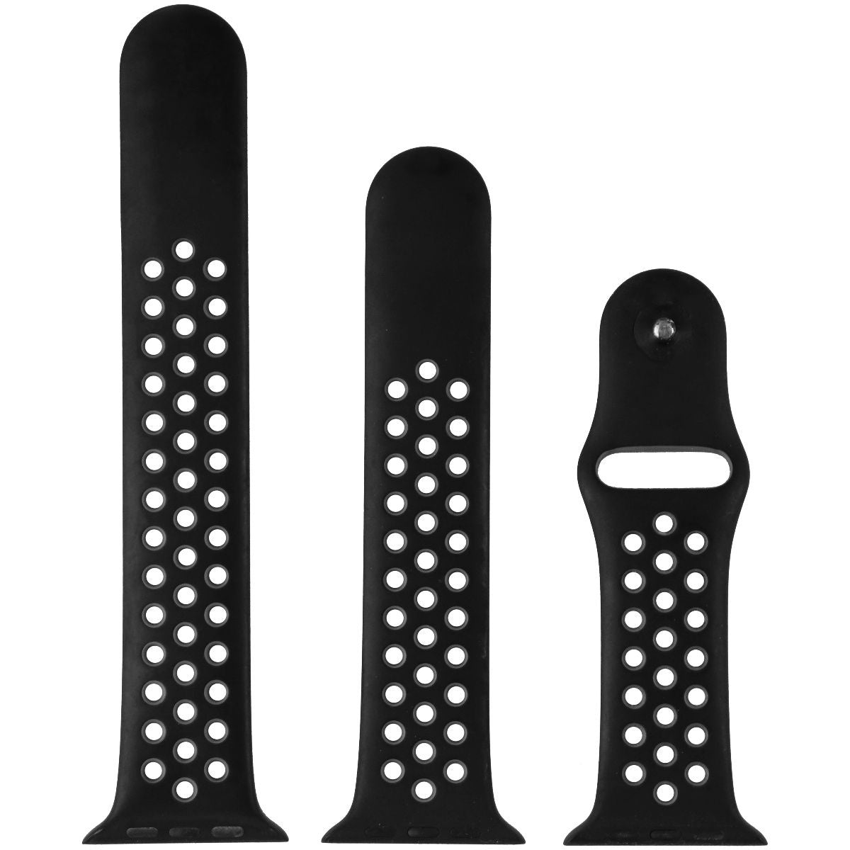 Apple 42mm Nike 3-Piece Sport Band for Apple Watch 42/44/45mm - Black / Gray Smart Watch Accessories - Watch Bands Apple - Simple Cell Bulk Wholesale Pricing - USA Seller
