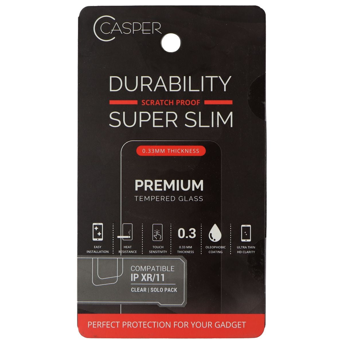 Casper Premium Tempered Glass Clear iPhone XR/11 Cell Phone - Screen Protectors Casper - Simple Cell Bulk Wholesale Pricing - USA Seller