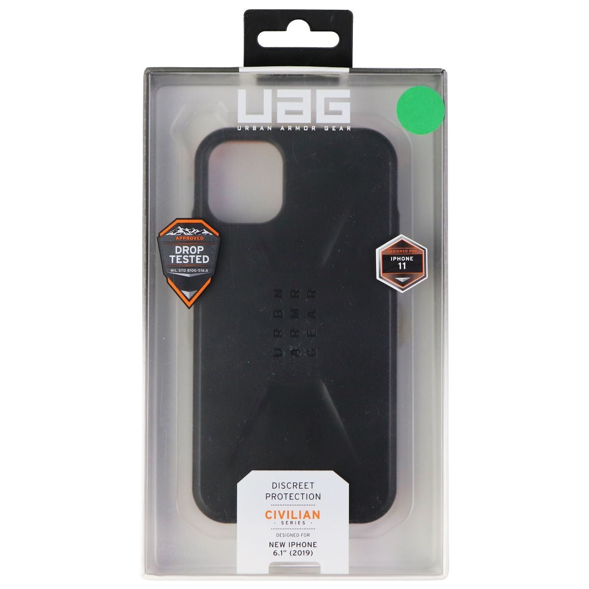 UAG Civilian Series Discreet Hard Case for Apple iPhone 11 - Black/Orange Cell Phone - Cases, Covers & Skins Urban Armor Gear - Simple Cell Bulk Wholesale Pricing - USA Seller
