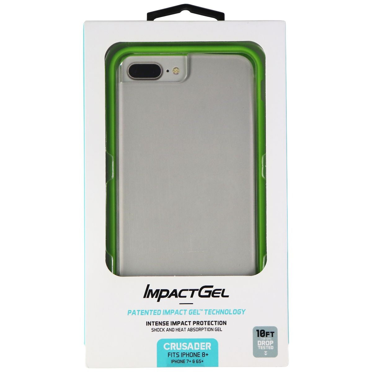 Impact Gel Crusader Case for Apple iPhone 8 Plus/7 Plus/6s Plus - Clear / Green Cell Phone - Cases, Covers & Skins Impact Gel - Simple Cell Bulk Wholesale Pricing - USA Seller