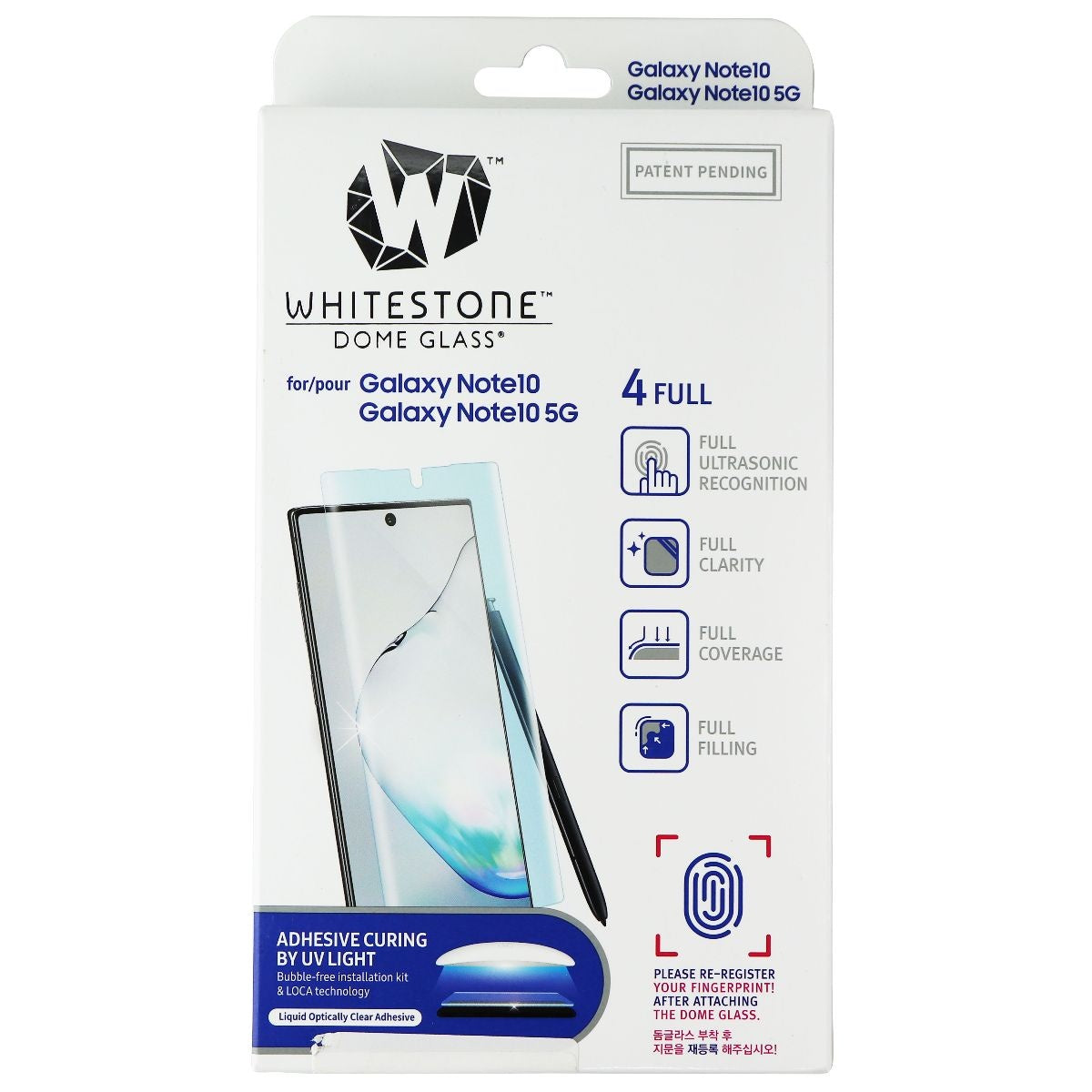 Whitestone Dome Glass Screen Protector for Samsung Galaxy Note10 / Note10 5G Cell Phone - Screen Protectors Whitestone - Simple Cell Bulk Wholesale Pricing - USA Seller