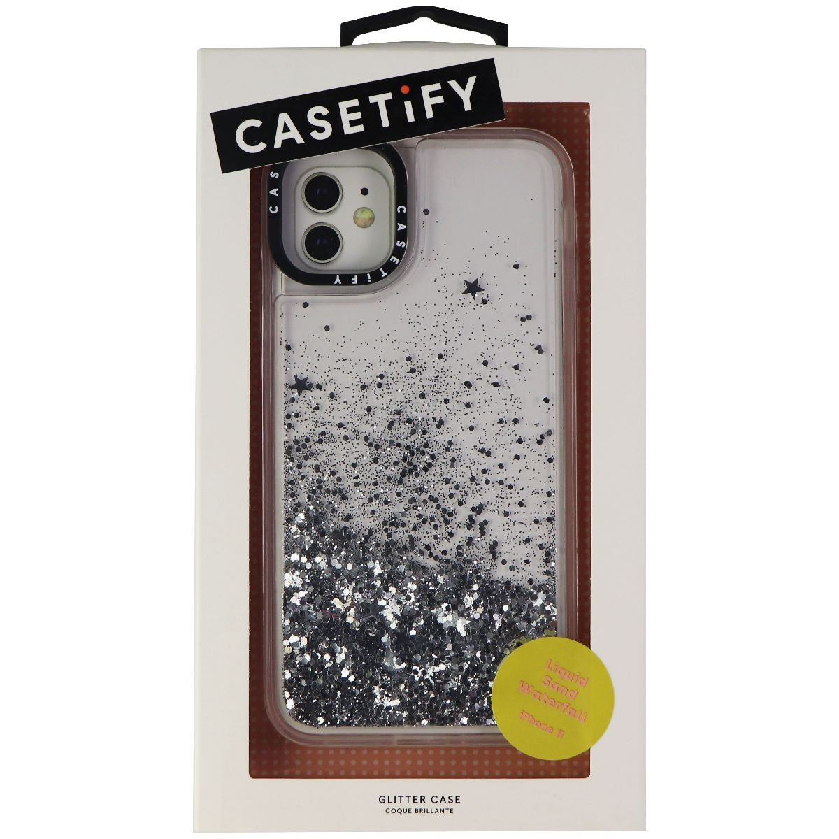 Casetify Glitter Case for Apple iPhone 11 - Monochrome Silver Cell Phone - Cases, Covers & Skins Casetify - Simple Cell Bulk Wholesale Pricing - USA Seller