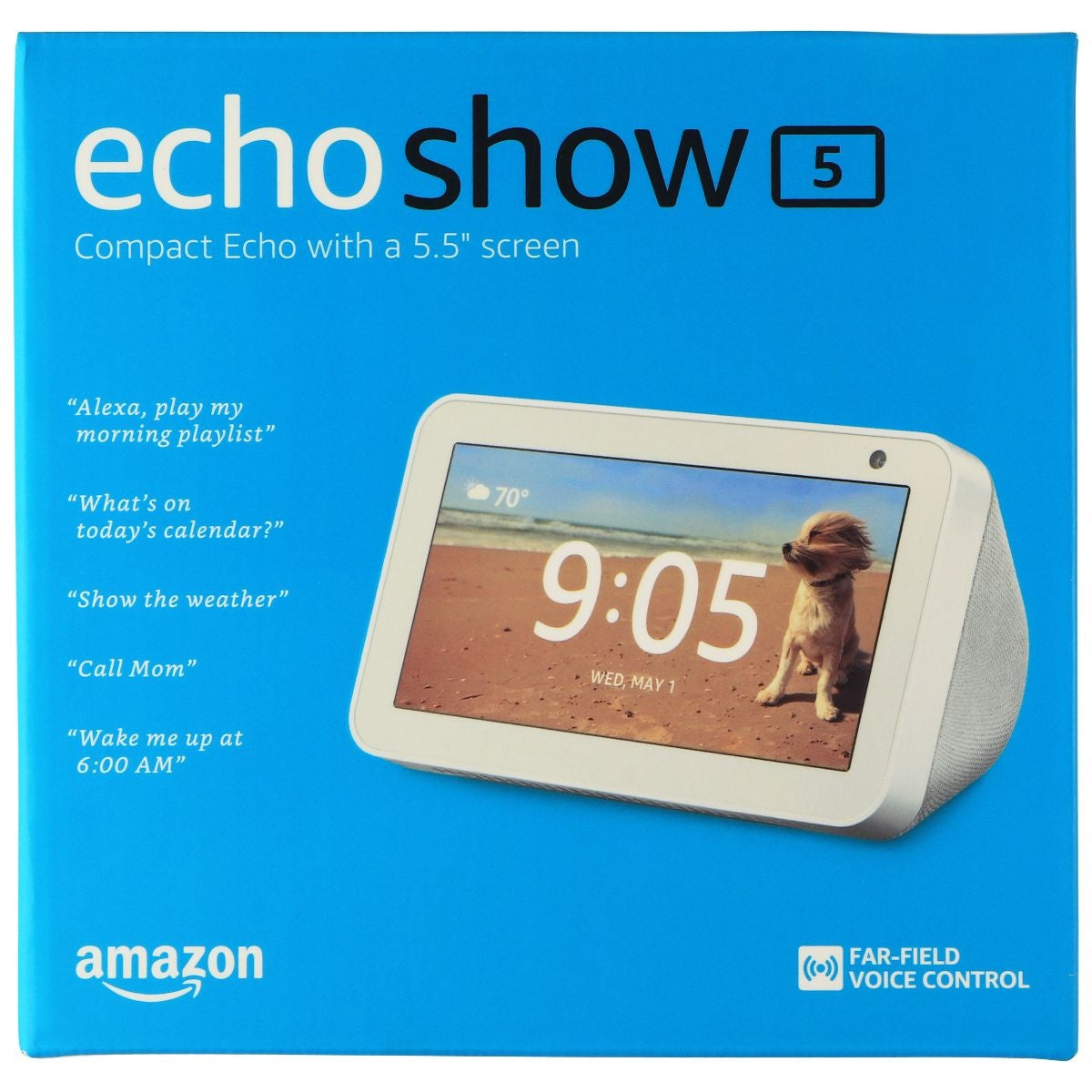 Amazon Echo Show 5 Smart Display with Alexa - Sandstone White/Gray Home Multimedia - Home Speakers & Subwoofers Amazon - Simple Cell Bulk Wholesale Pricing - USA Seller