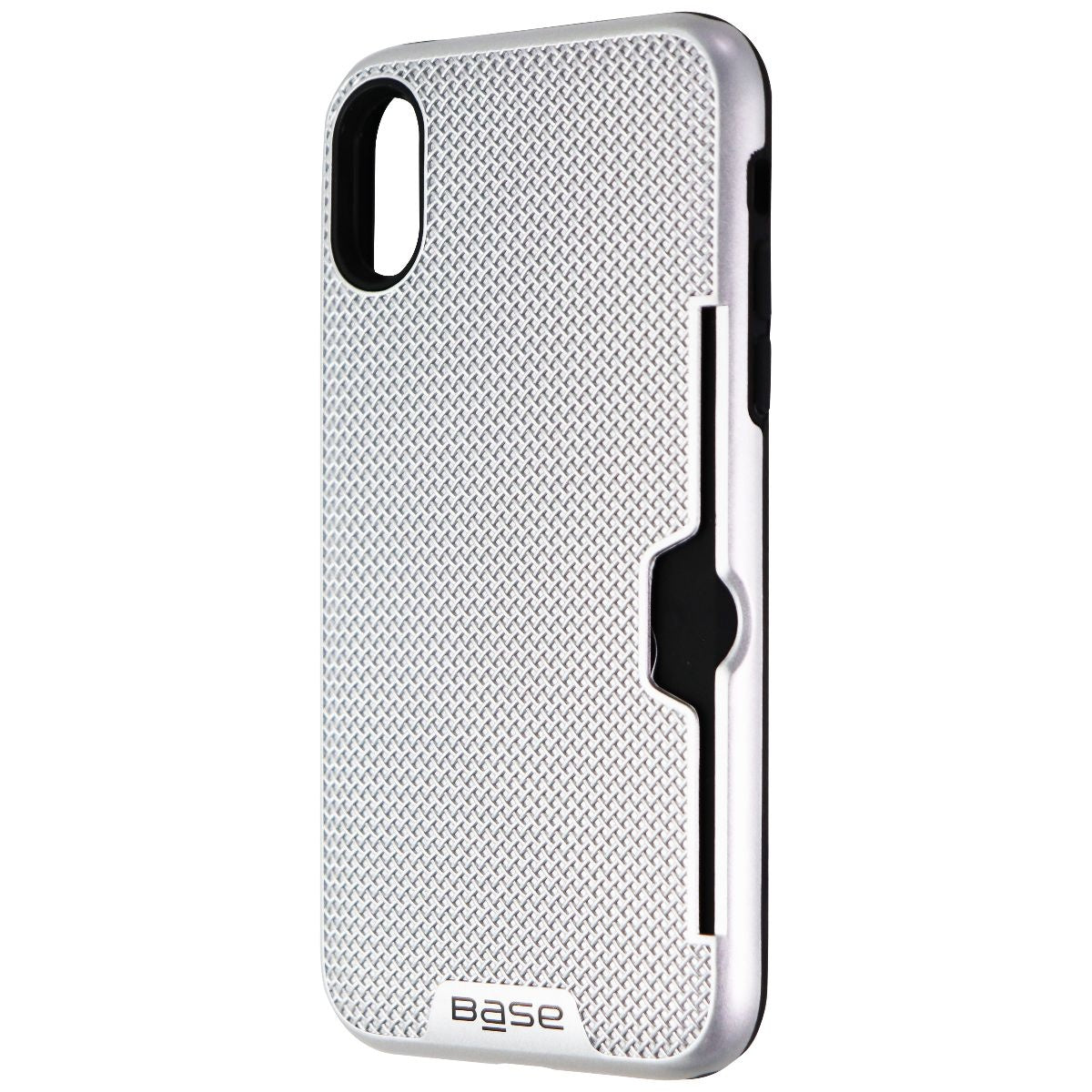 Base DuraFit Stowaway Protective Credit Card Case for iPhone Xs/X - Silver Cell Phone - Cases, Covers & Skins Base - Simple Cell Bulk Wholesale Pricing - USA Seller