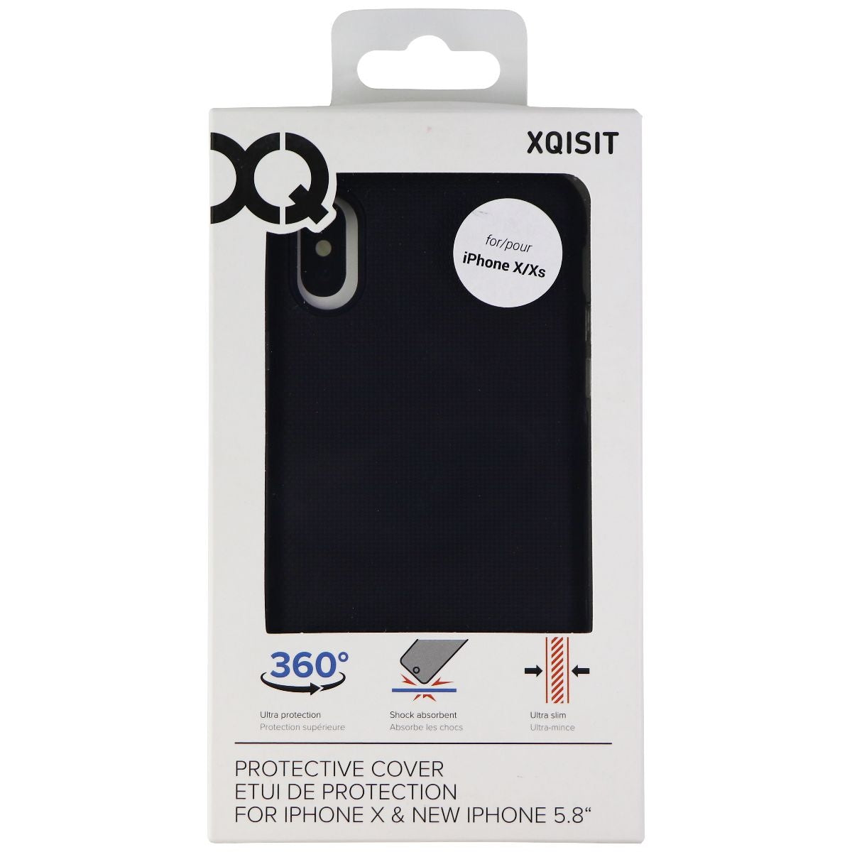 Xqisit Protective Cover for Apple iPhone Xs and iPhone X - Black Cell Phone - Cases, Covers & Skins Xqisit - Simple Cell Bulk Wholesale Pricing - USA Seller