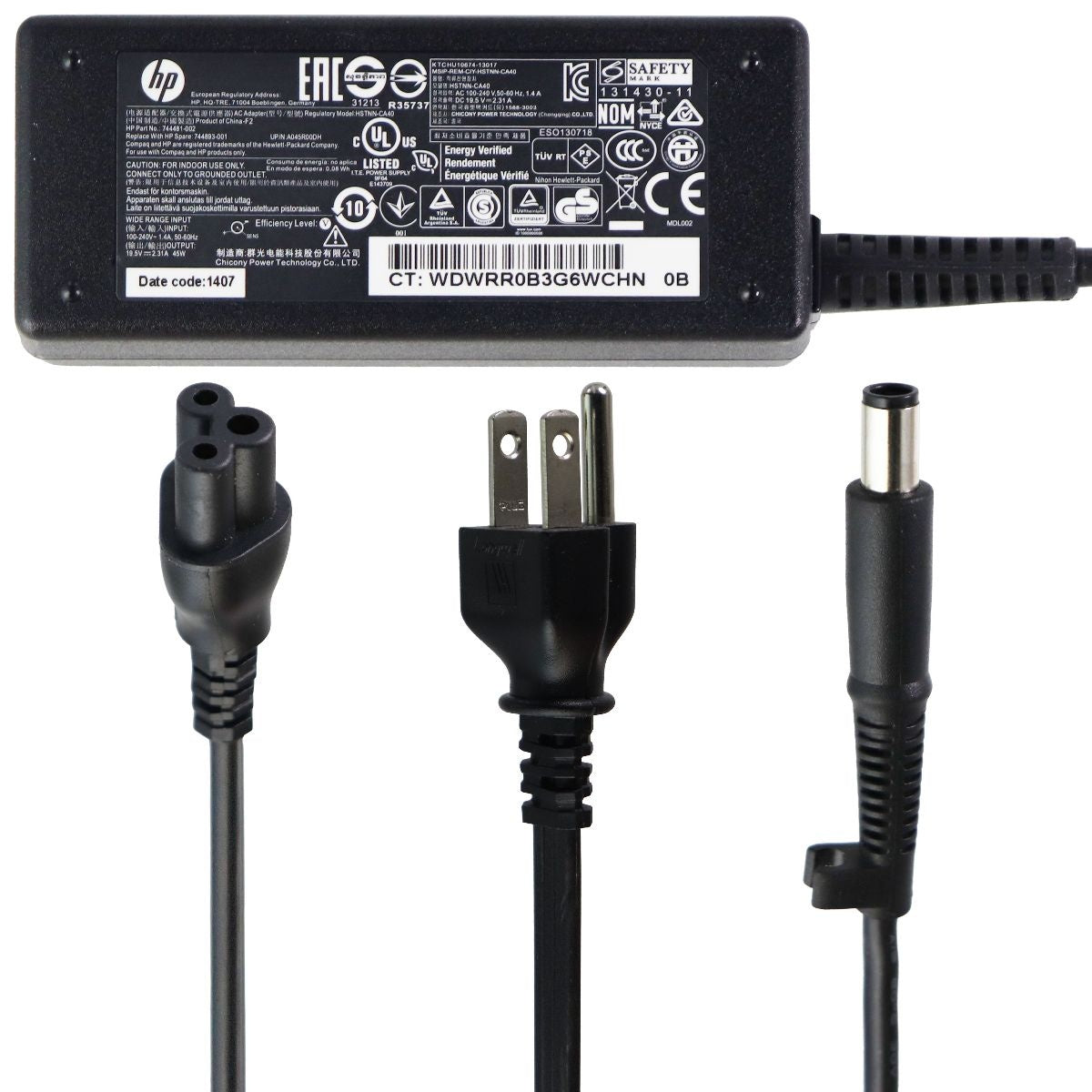 HP Replacement Power Supply 45W (744481-002) - Black Computer Parts - Power Supplies HP - Simple Cell Bulk Wholesale Pricing - USA Seller