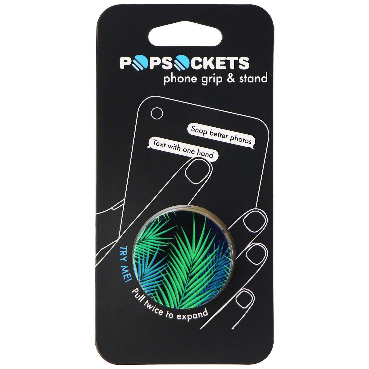 PopSockets Collapsible Grip & Stand for Phones and Tablets - Midnight Palms Cell Phone - Mounts & Holders PopSockets - Simple Cell Bulk Wholesale Pricing - USA Seller