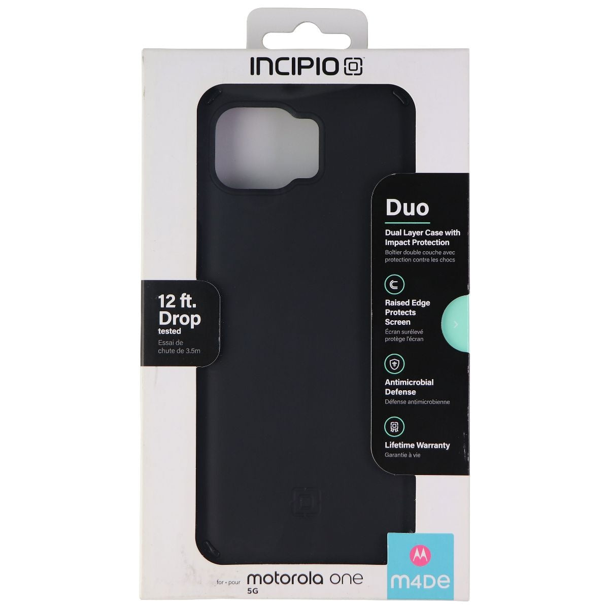 Incipio Duo Series Case for Motorola One (5G) - Black Cell Phone - Cases, Covers & Skins Incipio - Simple Cell Bulk Wholesale Pricing - USA Seller