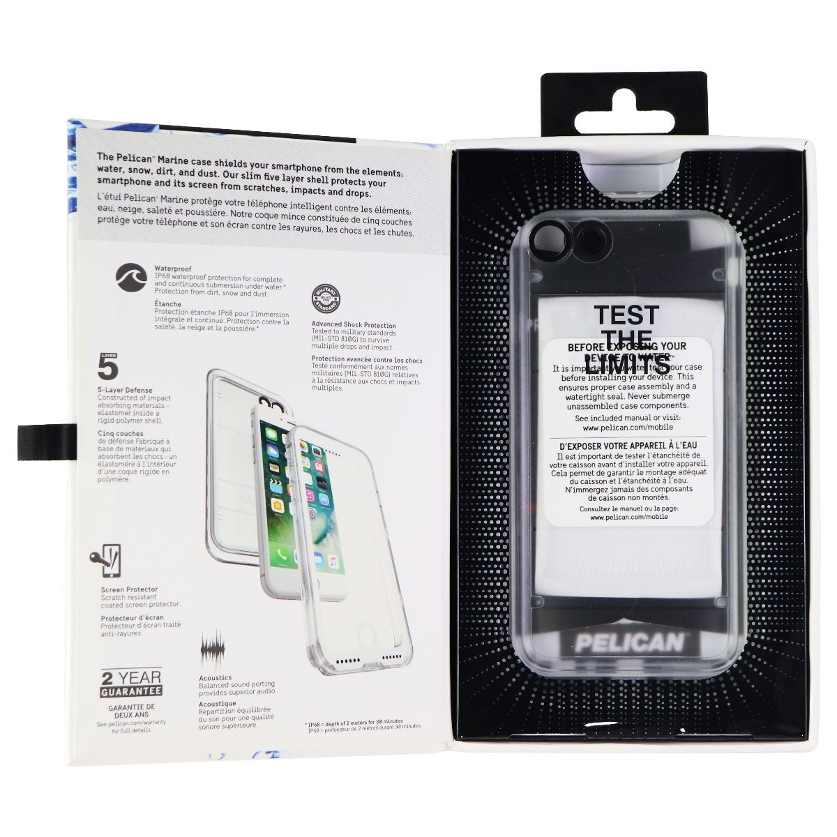 Pelican Marine Series Waterproof Case for Apple iPhone 7 - Clear / Frost Cell Phone - Cases, Covers & Skins Pelican - Simple Cell Bulk Wholesale Pricing - USA Seller