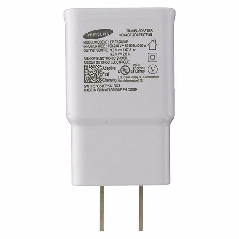 Samsung (EP-TA20JWE) Fast Charger & Cable for Micro USB Devices - White Cell Phone - Cables & Adapters Samsung - Simple Cell Bulk Wholesale Pricing - USA Seller