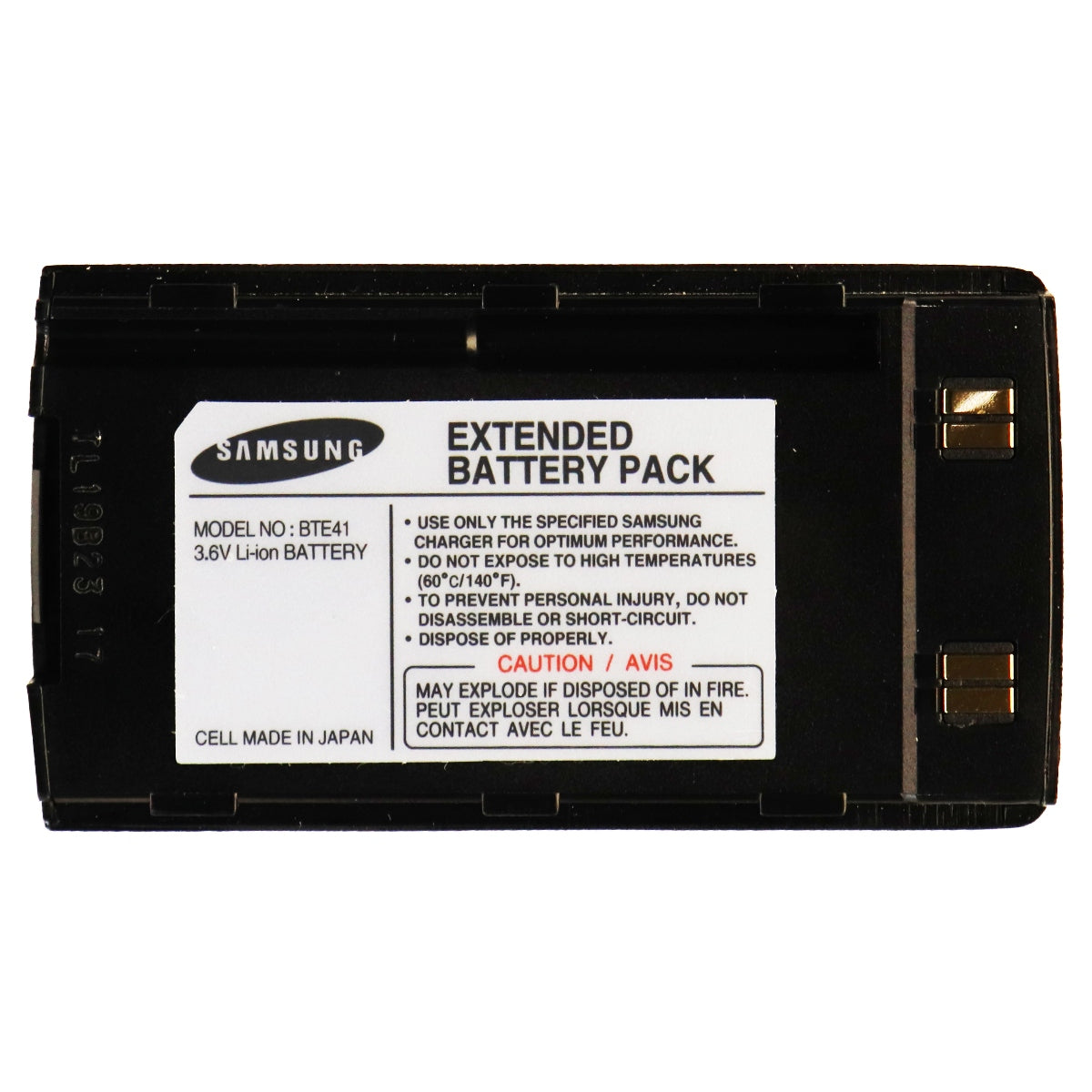 Samsung Standard Li-ion Battery Model BTE41 3.6V Output for Samsung SCH-411 Cell Phone - Batteries Samsung - Simple Cell Bulk Wholesale Pricing - USA Seller