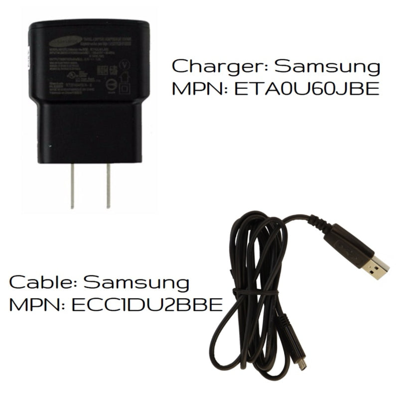 Samsung (ETA0U60JBEGSTA) Travel Charger & Cable for Micro USB Devices - Black Cell Phone - Cables & Adapters Samsung - Simple Cell Bulk Wholesale Pricing - USA Seller