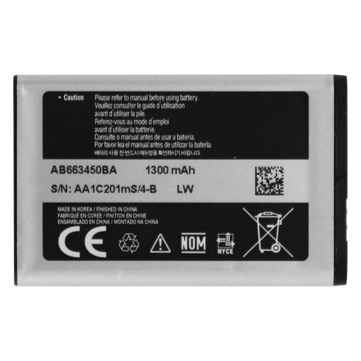 OEM Samsung AB663450BA 1300 mAh Replacement Battery for Samsung A847 Cell Phone - Batteries Samsung - Simple Cell Bulk Wholesale Pricing - USA Seller
