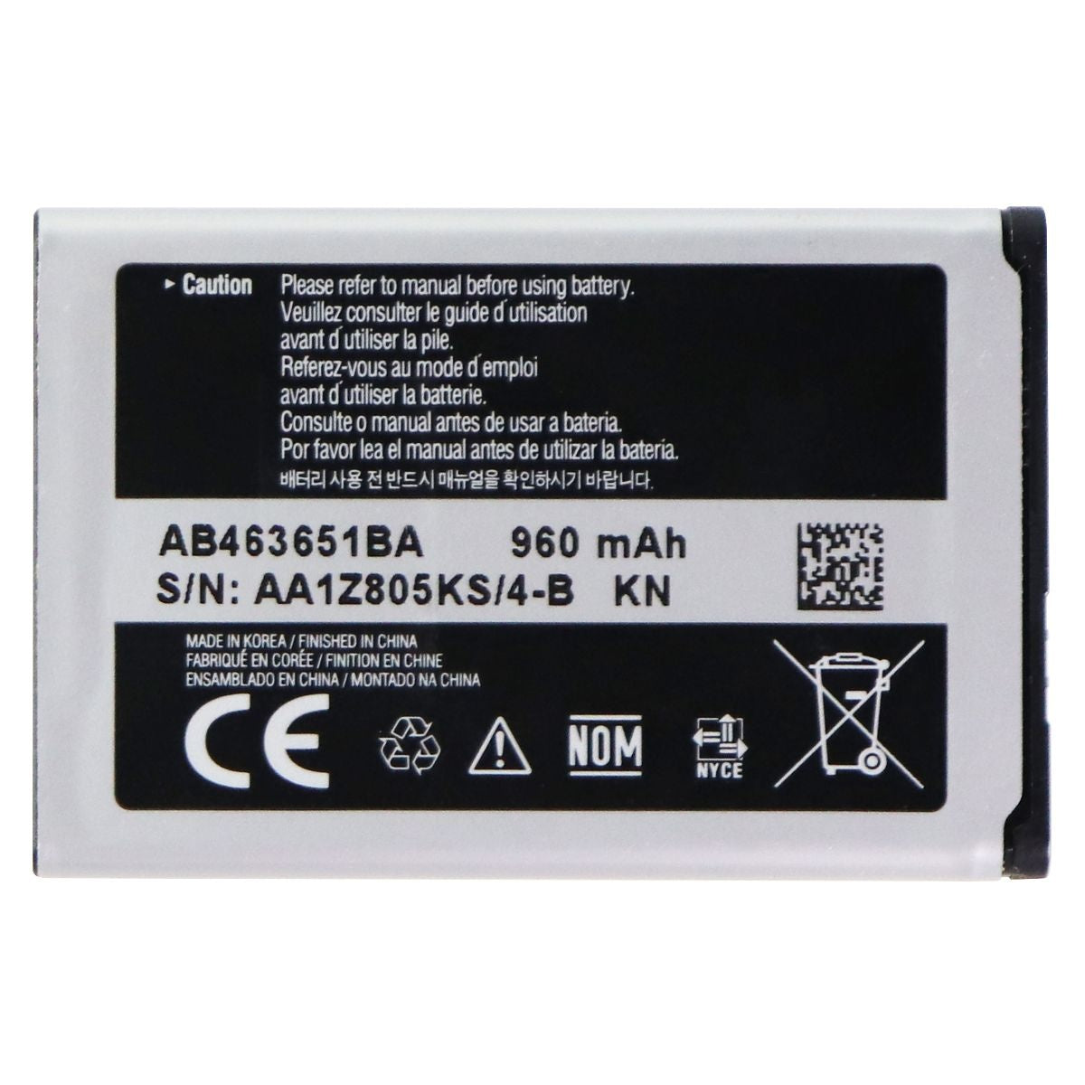 Samsung OEM (960mAh) Battery (AB463651BA) T189 T559 U450 t739 M630 R451c Rant Cell Phone - Batteries Samsung - Simple Cell Bulk Wholesale Pricing - USA Seller