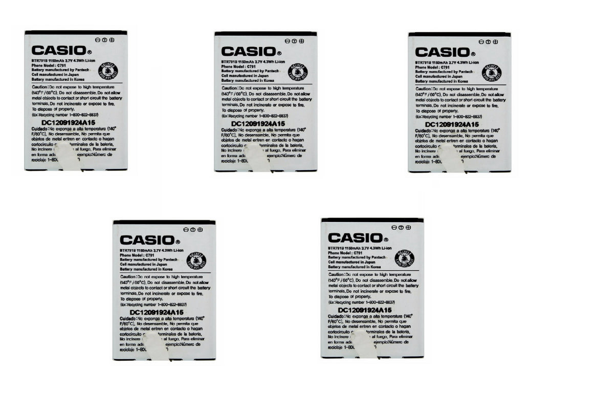 KIT 5x Casio BTR781B 1150 mAh Replacement Battery for Casio Cammando C781 Cell Phone - Batteries Casio - Simple Cell Bulk Wholesale Pricing - USA Seller