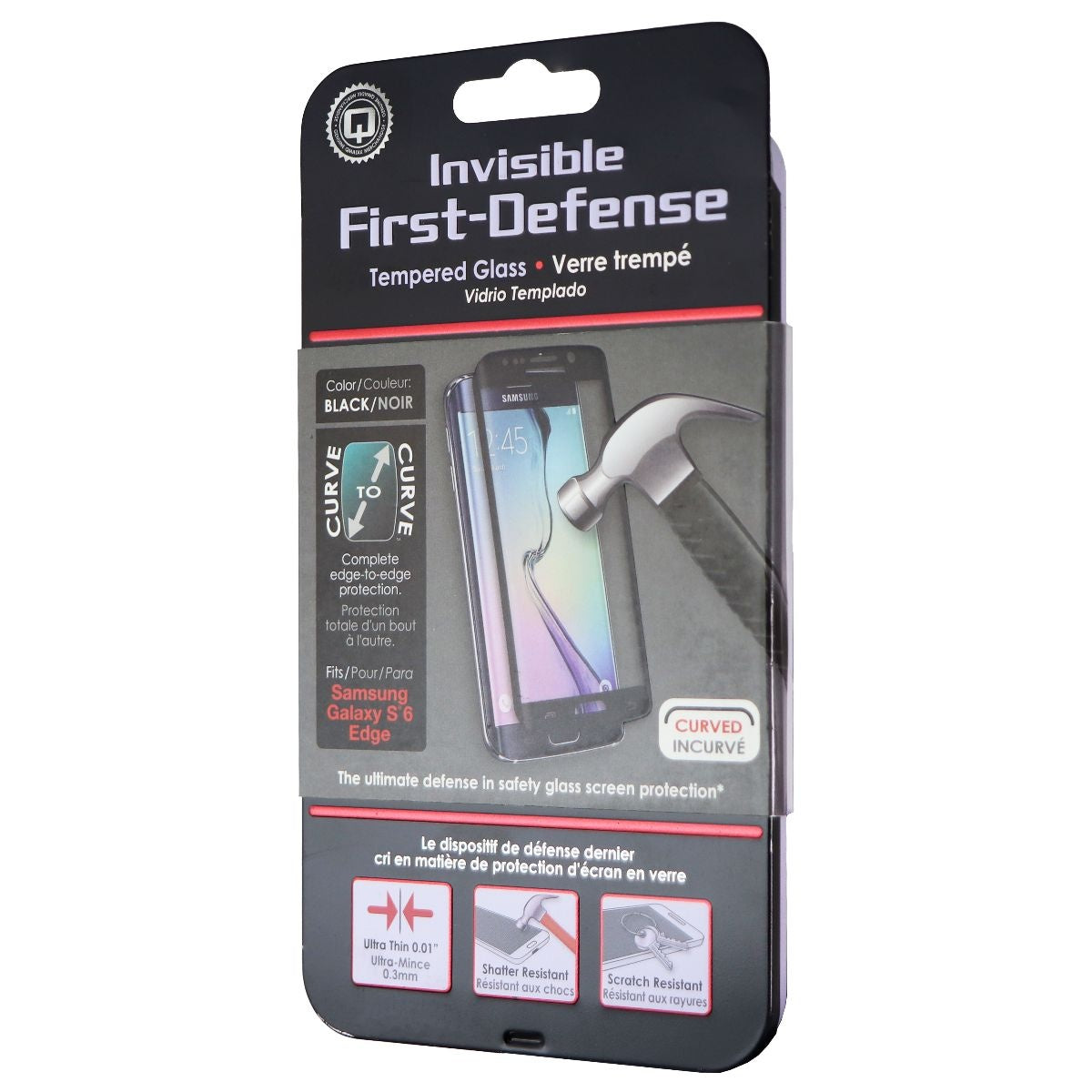 Qmadix Invisible Tempered Glass Screen for Galaxy S6 Edge - Clear/Black Border Cell Phone - Screen Protectors Qmadix - Simple Cell Bulk Wholesale Pricing - USA Seller