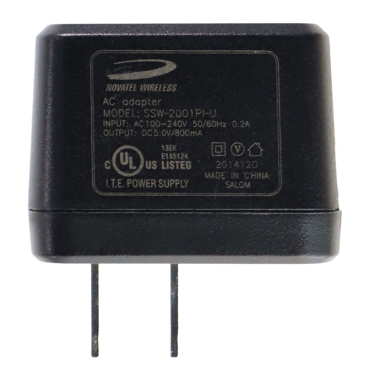 Novatel Wireless ( SSW-2001PI-U) 5V/800mA Wall Adapter for USB Devices - Black Cell Phone - Cables & Adapters Novatel Wireless - Simple Cell Bulk Wholesale Pricing - USA Seller