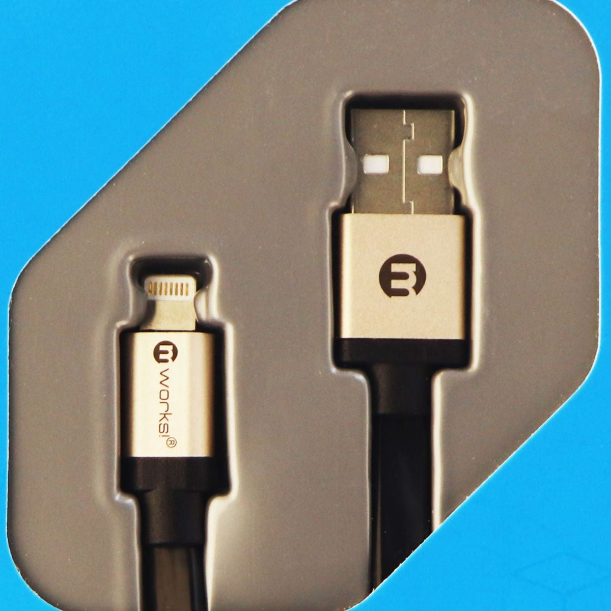 mWorks! (ASPWMW000103) Charge/Sync Cable for USB Devices - Black/Silver Cell Phone - Cables & Adapters mWorks! - Simple Cell Bulk Wholesale Pricing - USA Seller