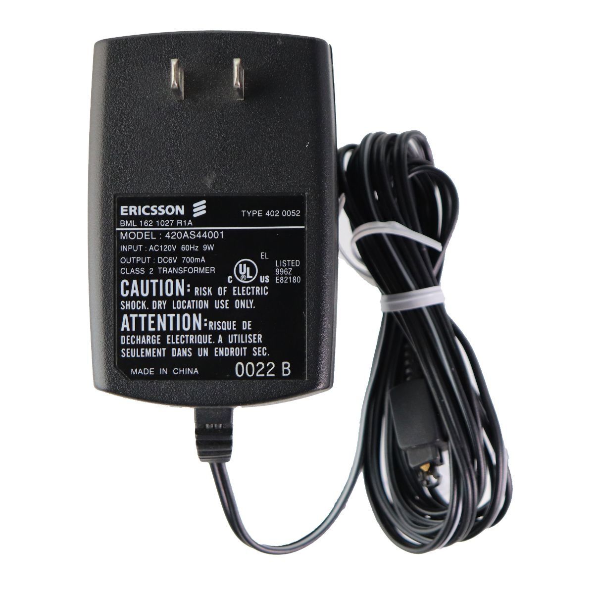 Ericsson (420AS44001) Wall Charger Power Supply 6V 700mA - Black Cell Phone - Chargers & Cradles Ericsson - Simple Cell Bulk Wholesale Pricing - USA Seller