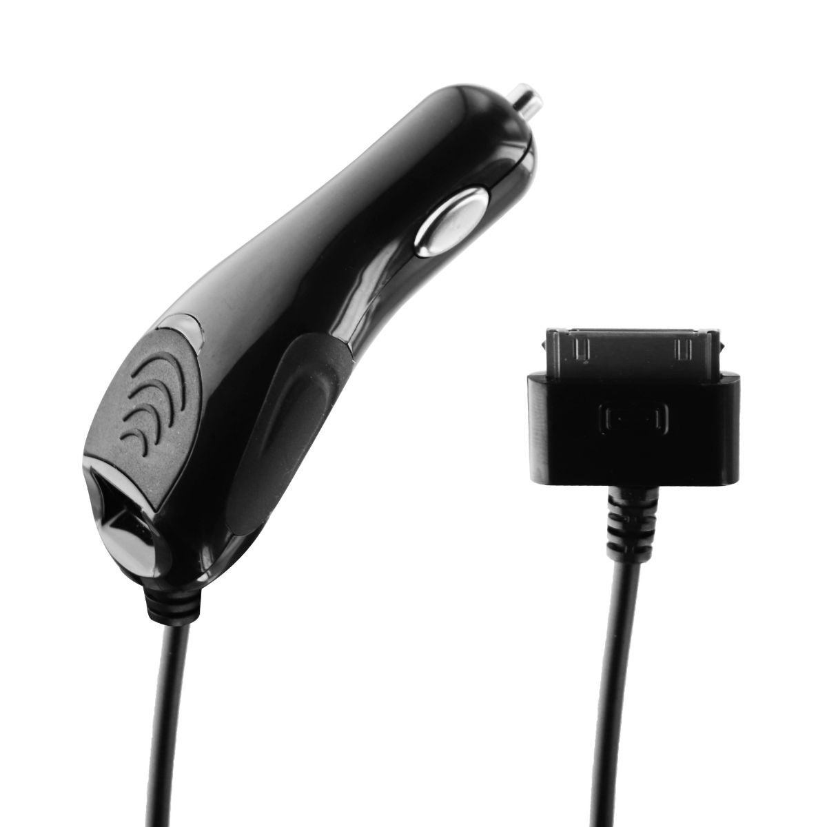 Ventev 30-Pin Coiled Car Charger with Extra USB Port - Black Cell Phone - Chargers & Cradles ventev - Simple Cell Bulk Wholesale Pricing - USA Seller